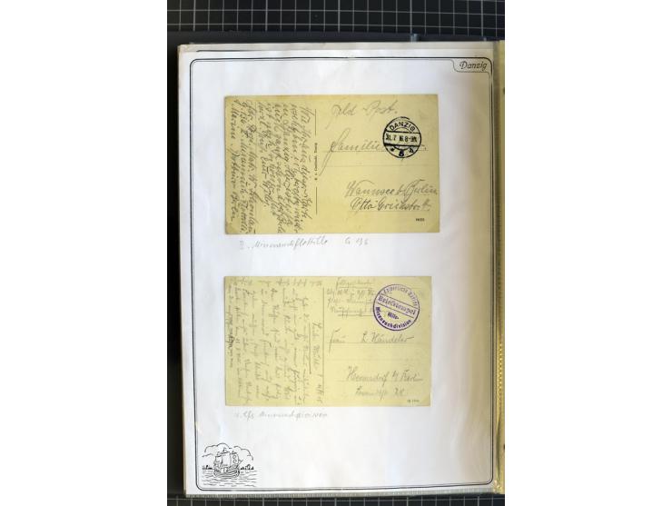 1914/1945, sehr umfangreiche Sammlung "Feldpost in Danzig" mit einigen hundert Briefen und Karten, dabei I. WK. mit interessa