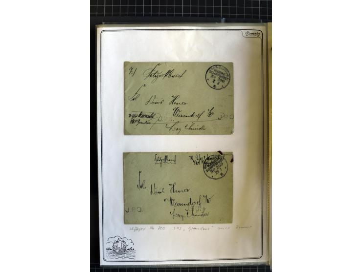 1914/1945, sehr umfangreiche Sammlung "Feldpost in Danzig" mit einigen hundert Briefen und Karten, dabei I. WK. mit interessa
