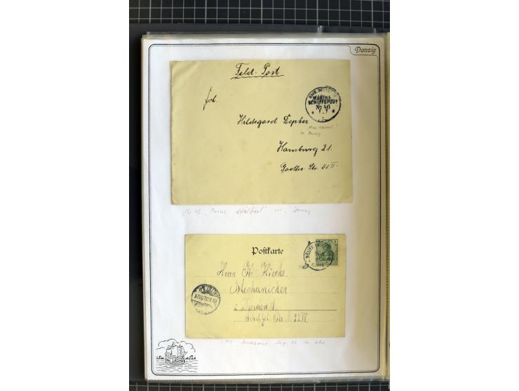 1914/1945, sehr umfangreiche Sammlung "Feldpost in Danzig" mit einigen hundert Briefen und Karten, dabei I. WK. mit interessa