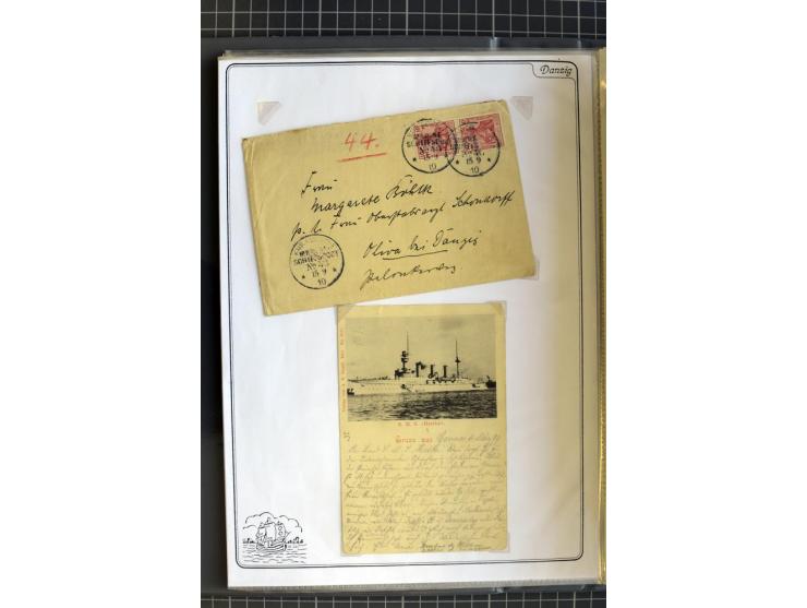 1914/1945, sehr umfangreiche Sammlung "Feldpost in Danzig" mit einigen hundert Briefen und Karten, dabei I. WK. mit interessa