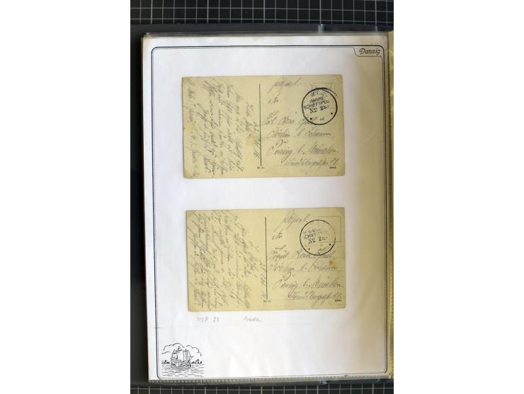 1914/1945, sehr umfangreiche Sammlung "Feldpost in Danzig" mit einigen hundert Briefen und Karten, dabei I. WK. mit interessa