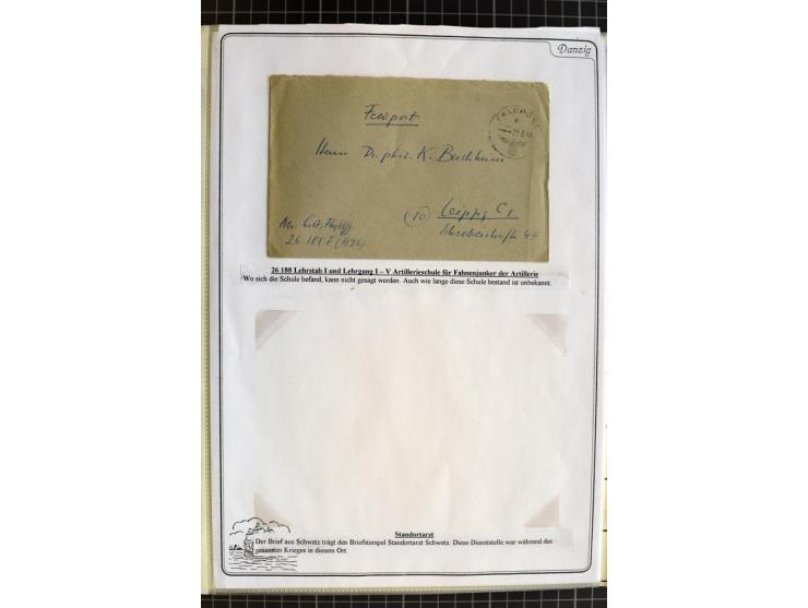 1914/1945, sehr umfangreiche Sammlung "Feldpost in Danzig" mit einigen hundert Briefen und Karten, dabei I. WK. mit interessa