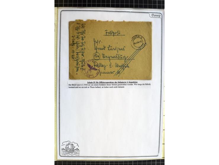 1914/1945, sehr umfangreiche Sammlung "Feldpost in Danzig" mit einigen hundert Briefen und Karten, dabei I. WK. mit interessa