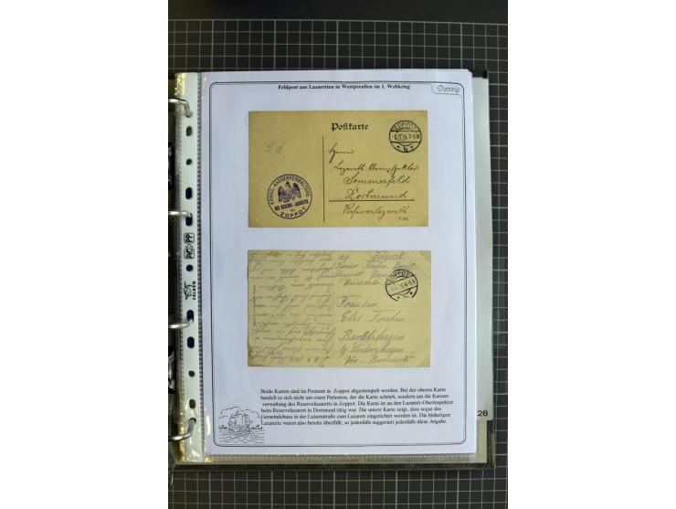 1914/1945, sehr umfangreiche Sammlung "Feldpost in Danzig" mit einigen hundert Briefen und Karten, dabei I. WK. mit interessa