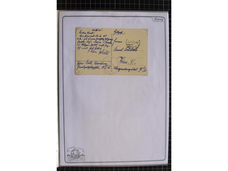 1914/1945, sehr umfangreiche Sammlung "Feldpost in Danzig" mit einigen hundert Briefen und Karten, dabei I. WK. mit interessa