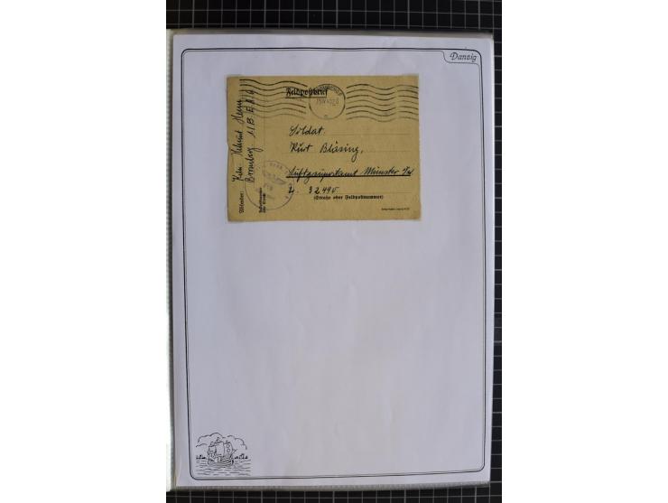 1914/1945, sehr umfangreiche Sammlung "Feldpost in Danzig" mit einigen hundert Briefen und Karten, dabei I. WK. mit interessa