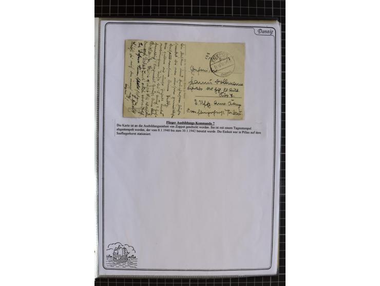 1914/1945, sehr umfangreiche Sammlung "Feldpost in Danzig" mit einigen hundert Briefen und Karten, dabei I. WK. mit interessa