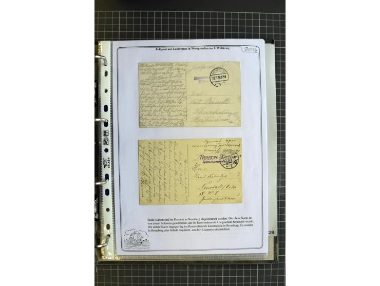 1914/1945, sehr umfangreiche Sammlung "Feldpost in Danzig" mit einigen hundert Briefen und Karten, dabei I. WK. mit interessa