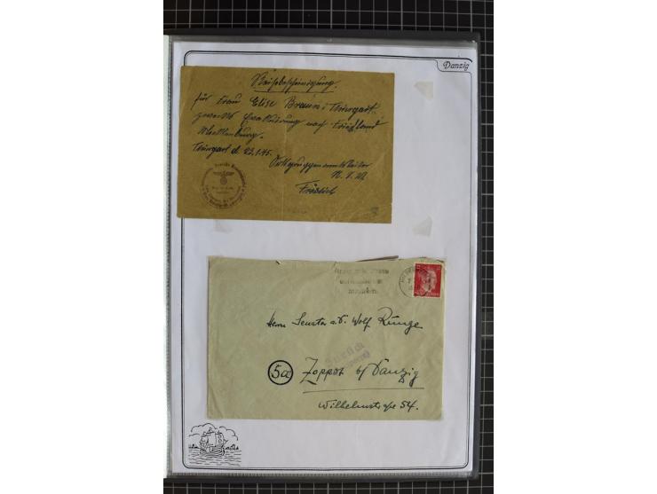 1914/1945, sehr umfangreiche Sammlung "Feldpost in Danzig" mit einigen hundert Briefen und Karten, dabei I. WK. mit interessa