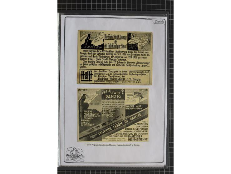 1914/1945, sehr umfangreiche Sammlung "Feldpost in Danzig" mit einigen hundert Briefen und Karten, dabei I. WK. mit interessa
