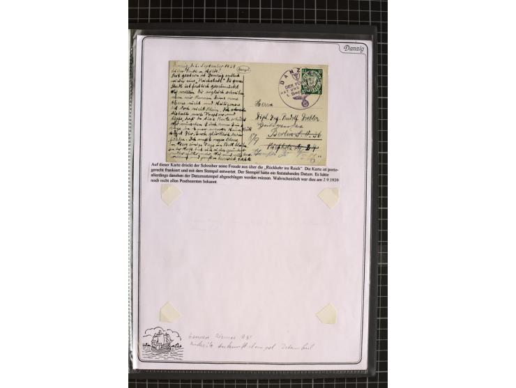1914/1945, sehr umfangreiche Sammlung "Feldpost in Danzig" mit einigen hundert Briefen und Karten, dabei I. WK. mit interessa