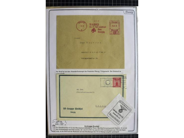 1914/1945, sehr umfangreiche Sammlung "Feldpost in Danzig" mit einigen hundert Briefen und Karten, dabei I. WK. mit interessa