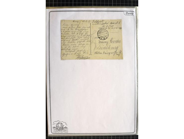 1914/1945, sehr umfangreiche Sammlung "Feldpost in Danzig" mit einigen hundert Briefen und Karten, dabei I. WK. mit interessa