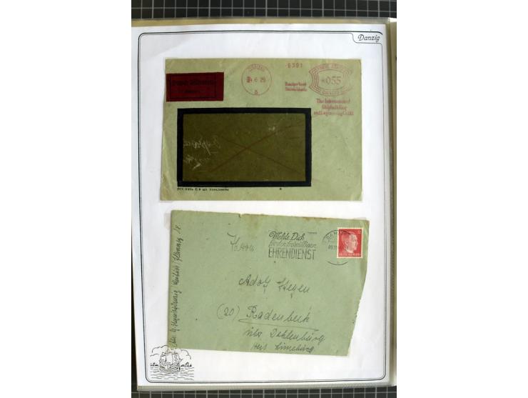 1914/1945, sehr umfangreiche Sammlung "Feldpost in Danzig" mit einigen hundert Briefen und Karten, dabei I. WK. mit interessa