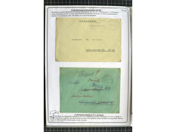 1914/1945, sehr umfangreiche Sammlung "Feldpost in Danzig" mit einigen hundert Briefen und Karten, dabei I. WK. mit interessa