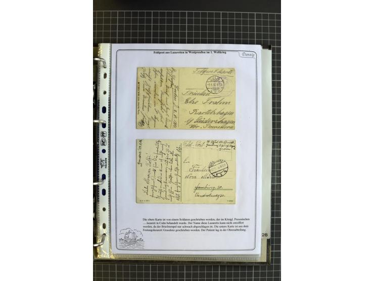 1914/1945, sehr umfangreiche Sammlung "Feldpost in Danzig" mit einigen hundert Briefen und Karten, dabei I. WK. mit interessa