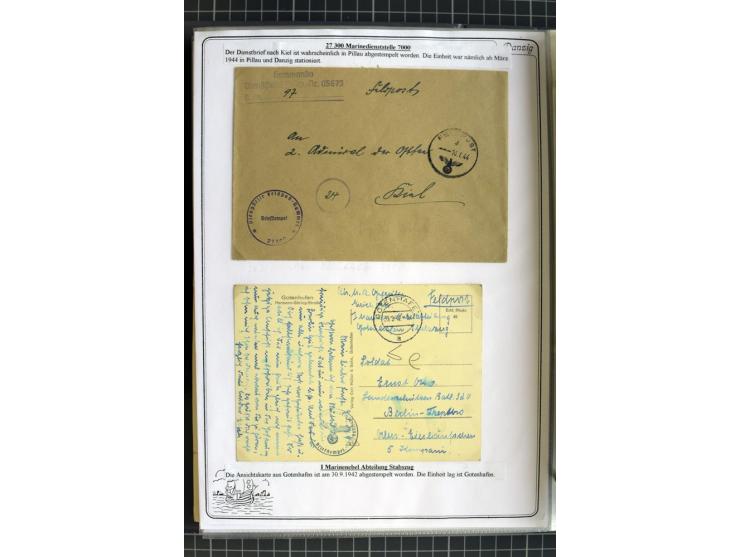 1914/1945, sehr umfangreiche Sammlung "Feldpost in Danzig" mit einigen hundert Briefen und Karten, dabei I. WK. mit interessa