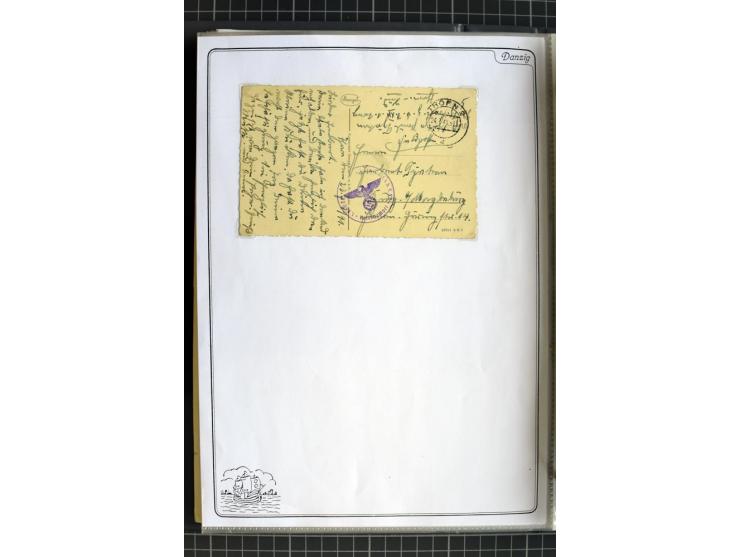 1914/1945, sehr umfangreiche Sammlung "Feldpost in Danzig" mit einigen hundert Briefen und Karten, dabei I. WK. mit interessa