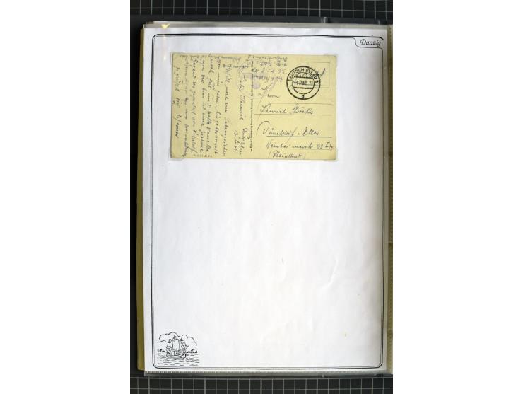 1914/1945, sehr umfangreiche Sammlung "Feldpost in Danzig" mit einigen hundert Briefen und Karten, dabei I. WK. mit interessa