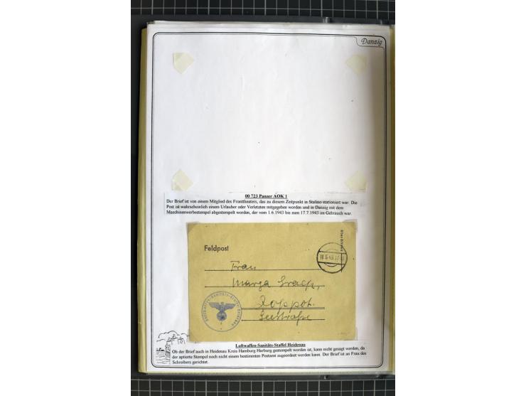 1914/1945, sehr umfangreiche Sammlung "Feldpost in Danzig" mit einigen hundert Briefen und Karten, dabei I. WK. mit interessa