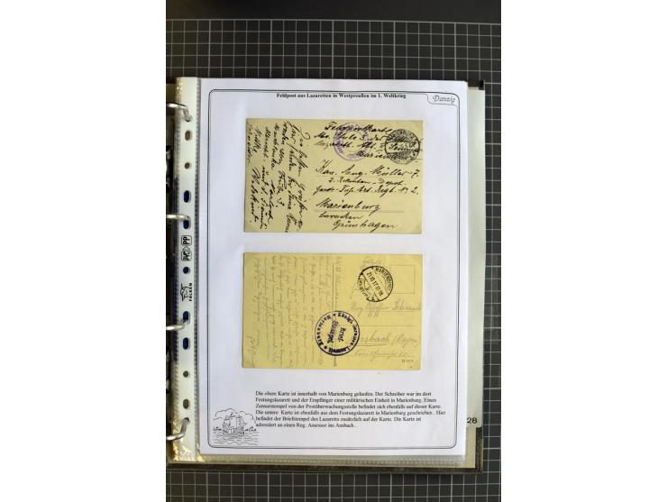1914/1945, sehr umfangreiche Sammlung "Feldpost in Danzig" mit einigen hundert Briefen und Karten, dabei I. WK. mit interessa