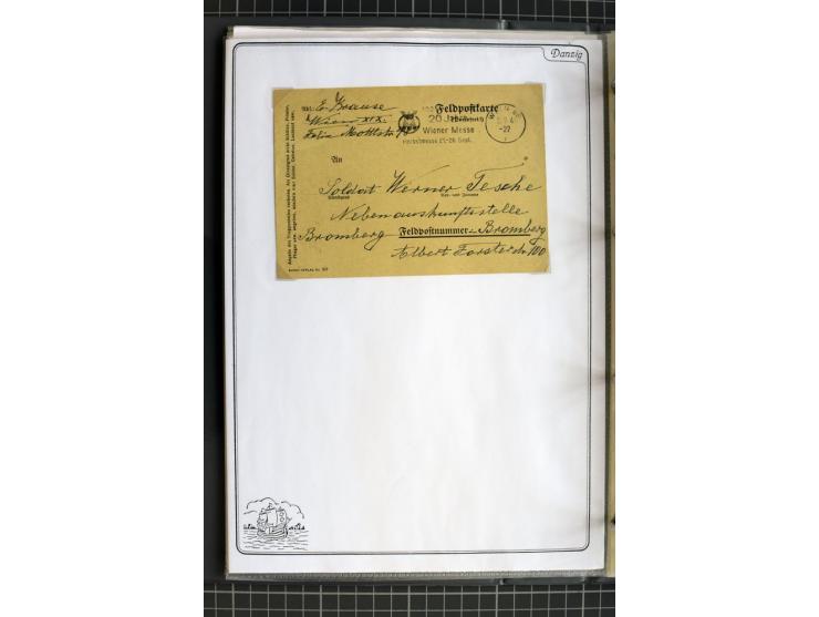 1914/1945, sehr umfangreiche Sammlung "Feldpost in Danzig" mit einigen hundert Briefen und Karten, dabei I. WK. mit interessa