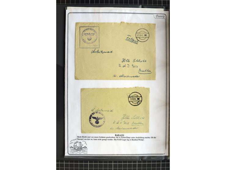 1914/1945, sehr umfangreiche Sammlung "Feldpost in Danzig" mit einigen hundert Briefen und Karten, dabei I. WK. mit interessa