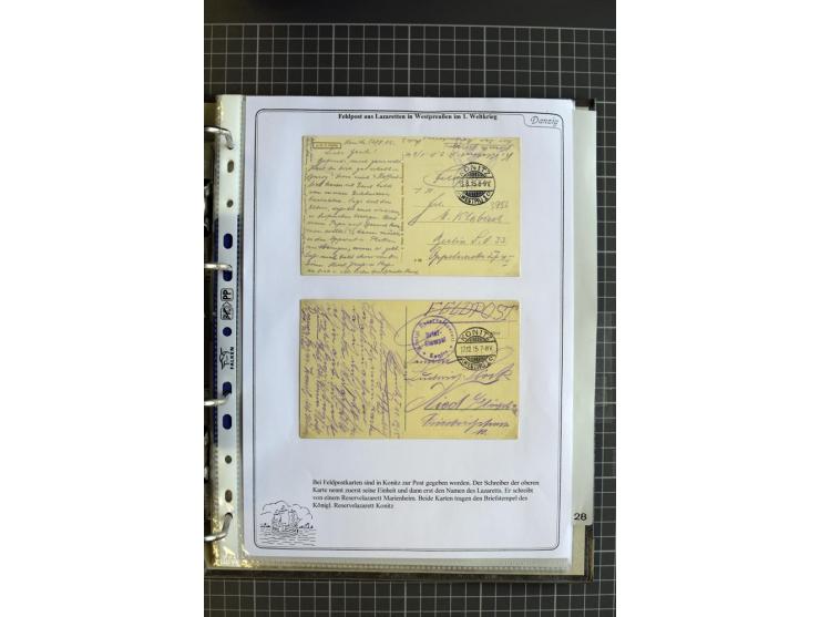 1914/1945, sehr umfangreiche Sammlung "Feldpost in Danzig" mit einigen hundert Briefen und Karten, dabei I. WK. mit interessa