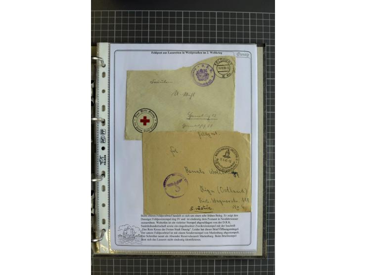 1914/1945, sehr umfangreiche Sammlung "Feldpost in Danzig" mit einigen hundert Briefen und Karten, dabei I. WK. mit interessa