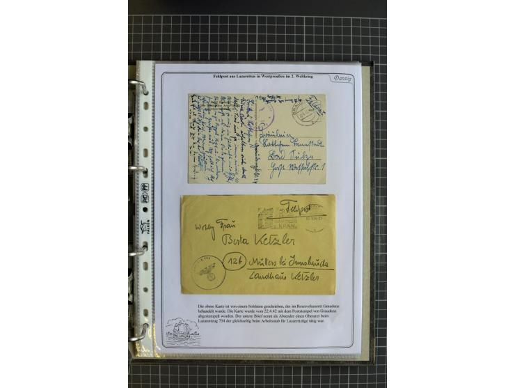 1914/1945, sehr umfangreiche Sammlung "Feldpost in Danzig" mit einigen hundert Briefen und Karten, dabei I. WK. mit interessa
