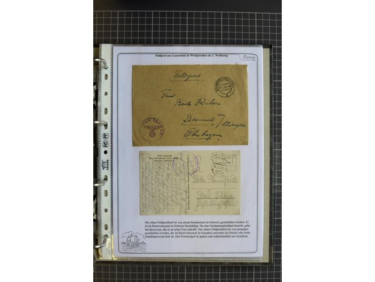 1914/1945, sehr umfangreiche Sammlung "Feldpost in Danzig" mit einigen hundert Briefen und Karten, dabei I. WK. mit interessa