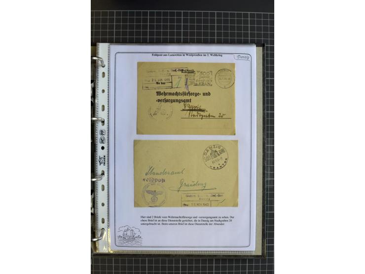 1914/1945, sehr umfangreiche Sammlung "Feldpost in Danzig" mit einigen hundert Briefen und Karten, dabei I. WK. mit interessa