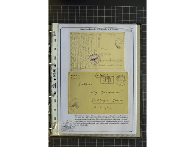 1914/1945, sehr umfangreiche Sammlung "Feldpost in Danzig" mit einigen hundert Briefen und Karten, dabei I. WK. mit interessa