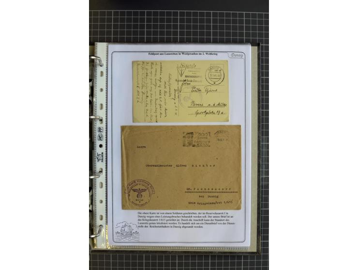 1914/1945, sehr umfangreiche Sammlung "Feldpost in Danzig" mit einigen hundert Briefen und Karten, dabei I. WK. mit interessa