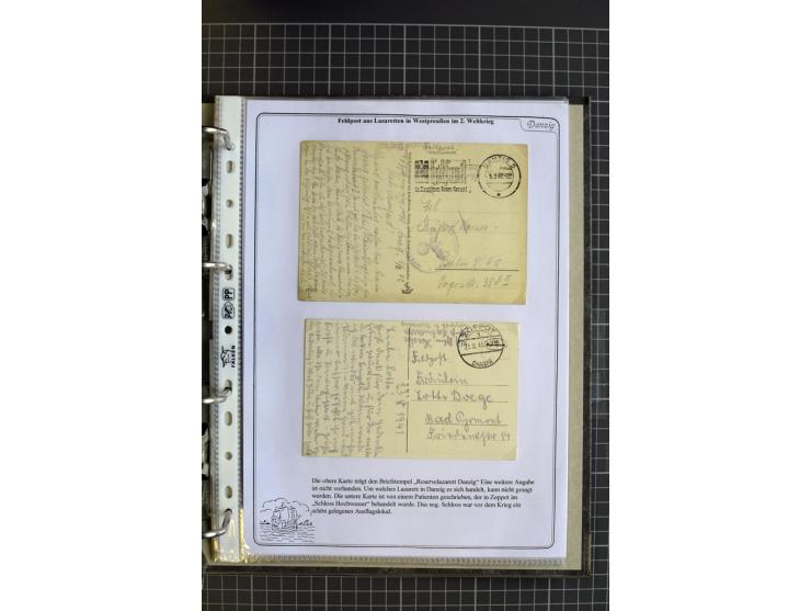 1914/1945, sehr umfangreiche Sammlung "Feldpost in Danzig" mit einigen hundert Briefen und Karten, dabei I. WK. mit interessa