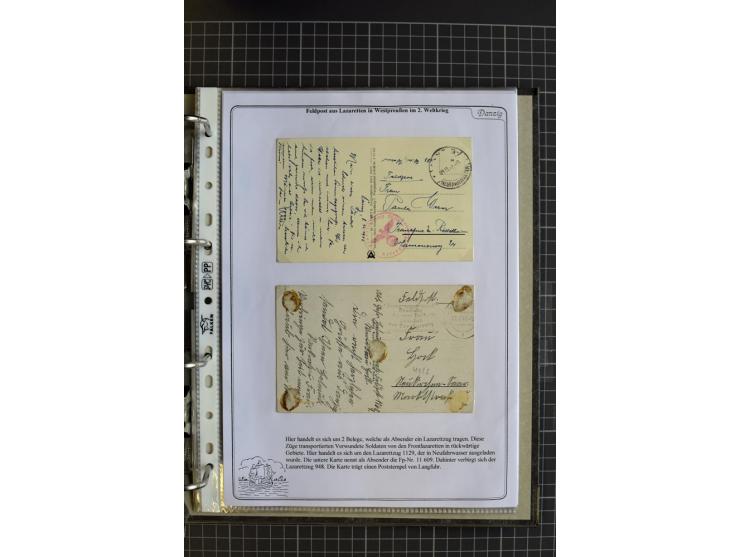 1914/1945, sehr umfangreiche Sammlung "Feldpost in Danzig" mit einigen hundert Briefen und Karten, dabei I. WK. mit interessa