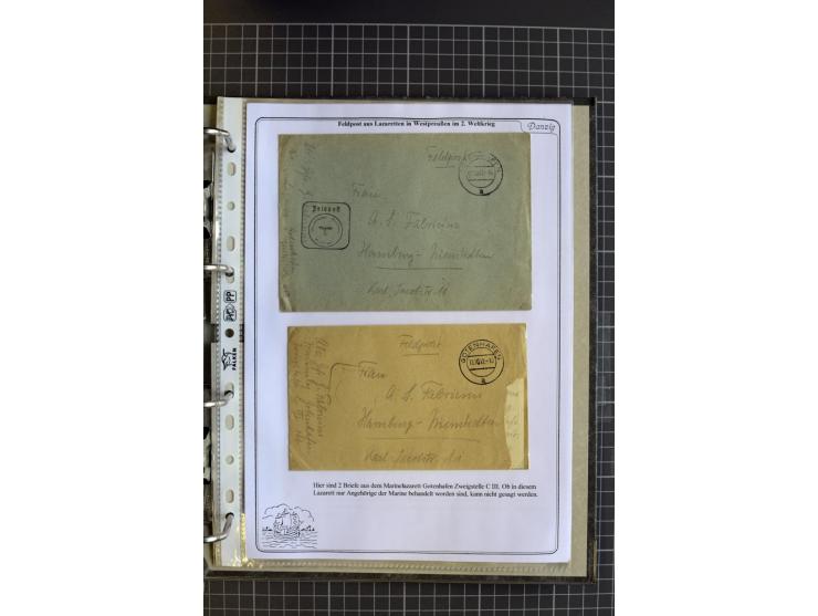 1914/1945, sehr umfangreiche Sammlung "Feldpost in Danzig" mit einigen hundert Briefen und Karten, dabei I. WK. mit interessa