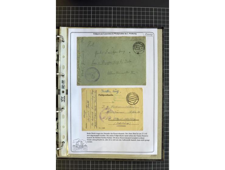 1914/1945, sehr umfangreiche Sammlung "Feldpost in Danzig" mit einigen hundert Briefen und Karten, dabei I. WK. mit interessa