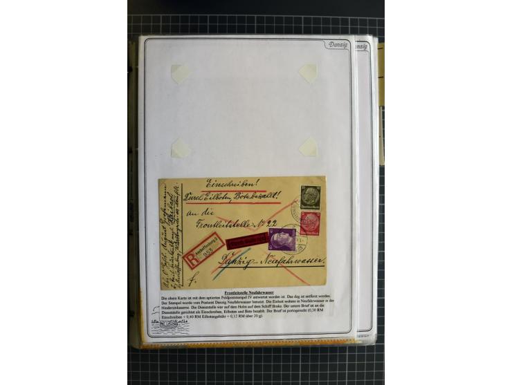 1914/1945, sehr umfangreiche Sammlung "Feldpost in Danzig" mit einigen hundert Briefen und Karten, dabei I. WK. mit interessa