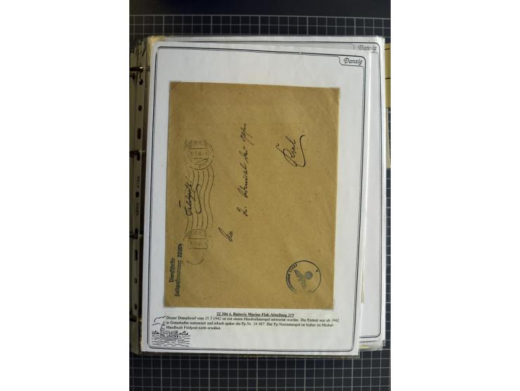 1914/1945, sehr umfangreiche Sammlung "Feldpost in Danzig" mit einigen hundert Briefen und Karten, dabei I. WK. mit interessa