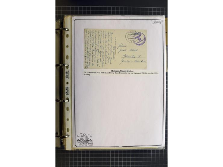1914/1945, sehr umfangreiche Sammlung "Feldpost in Danzig" mit einigen hundert Briefen und Karten, dabei I. WK. mit interessa