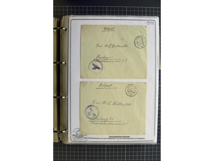 1914/1945, sehr umfangreiche Sammlung "Feldpost in Danzig" mit einigen hundert Briefen und Karten, dabei I. WK. mit interessa
