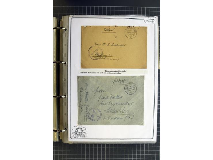 1914/1945, sehr umfangreiche Sammlung "Feldpost in Danzig" mit einigen hundert Briefen und Karten, dabei I. WK. mit interessa