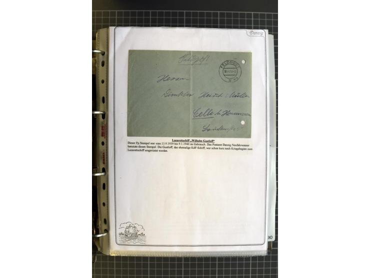1914/1945, sehr umfangreiche Sammlung "Feldpost in Danzig" mit einigen hundert Briefen und Karten, dabei I. WK. mit interessa