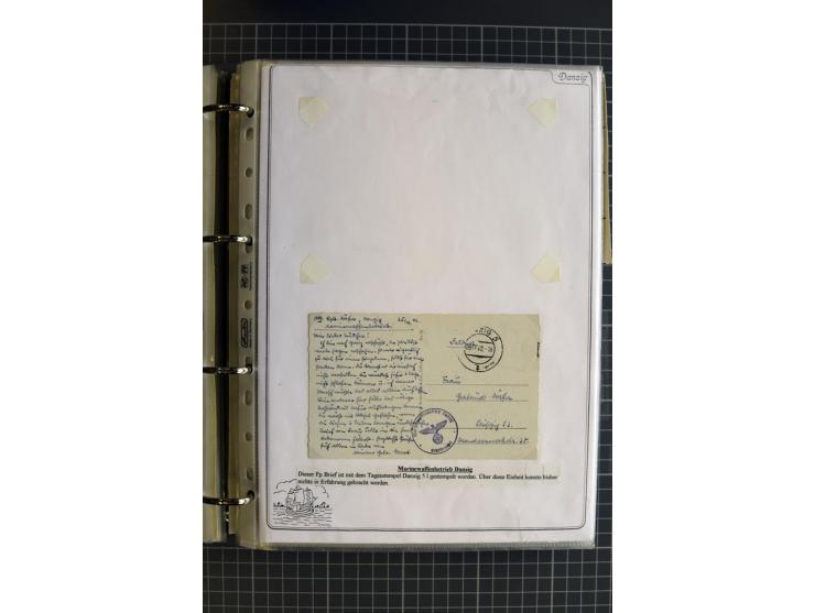 1914/1945, sehr umfangreiche Sammlung "Feldpost in Danzig" mit einigen hundert Briefen und Karten, dabei I. WK. mit interessa