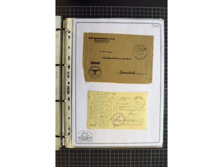 1914/1945, sehr umfangreiche Sammlung "Feldpost in Danzig" mit einigen hundert Briefen und Karten, dabei I. WK. mit interessa