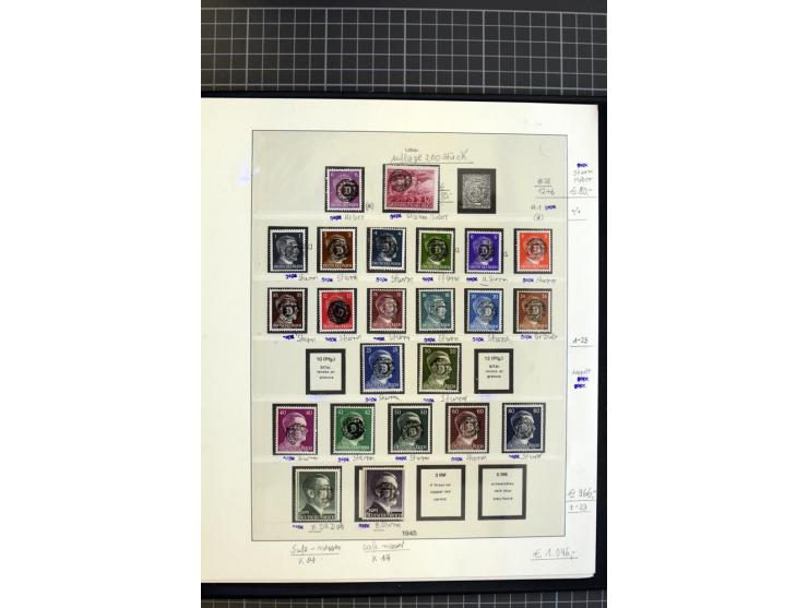 1945/1946, interessante, meist postfrische und ungebrauchte Sammlung mit vieln besseren und kpl. Ausgaben sowie einige Besond