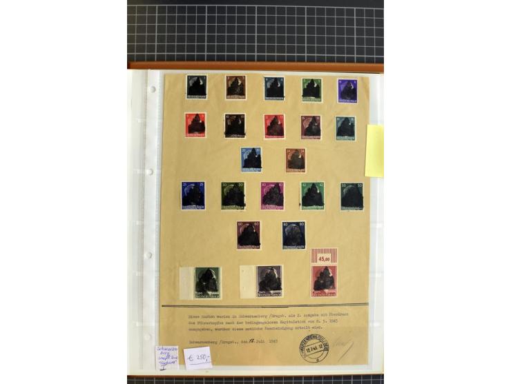 1945/1946, interessante, meist postfrische und ungebrauchte Sammlung mit vieln besseren und kpl. Ausgaben sowie einige Besond