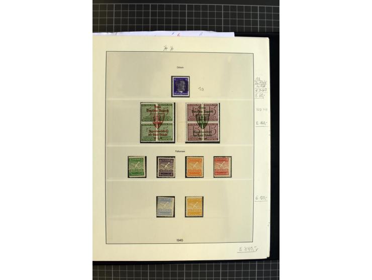 1945/1946, interessante, meist postfrische und ungebrauchte Sammlung mit vieln besseren und kpl. Ausgaben sowie einige Besond