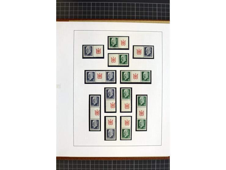 ZUSAMMENDRUCKE: 1955/1990, postfrische Sammlung der Freimarken-Zusammendrucke und aller Markenheftchenbogen ab Fünfjahrplan b